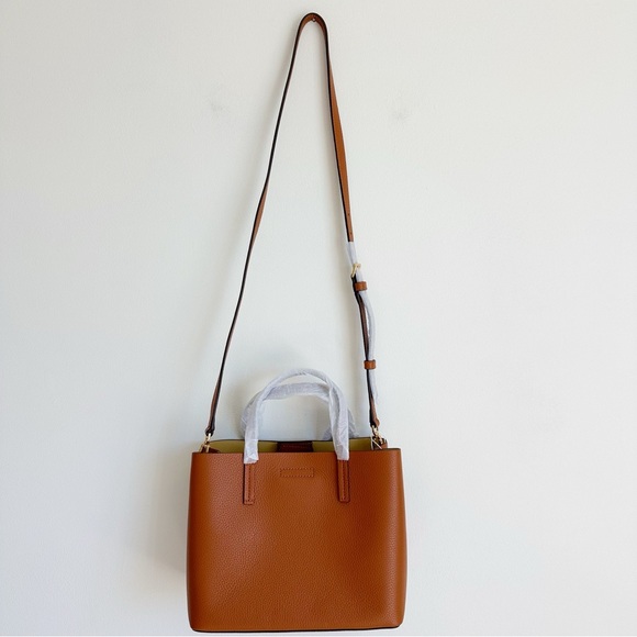 Tory Burch NEW with Tags Blake Leather Small Tote Crossbody in Bourbon Cornbread - Picture 5 of 16